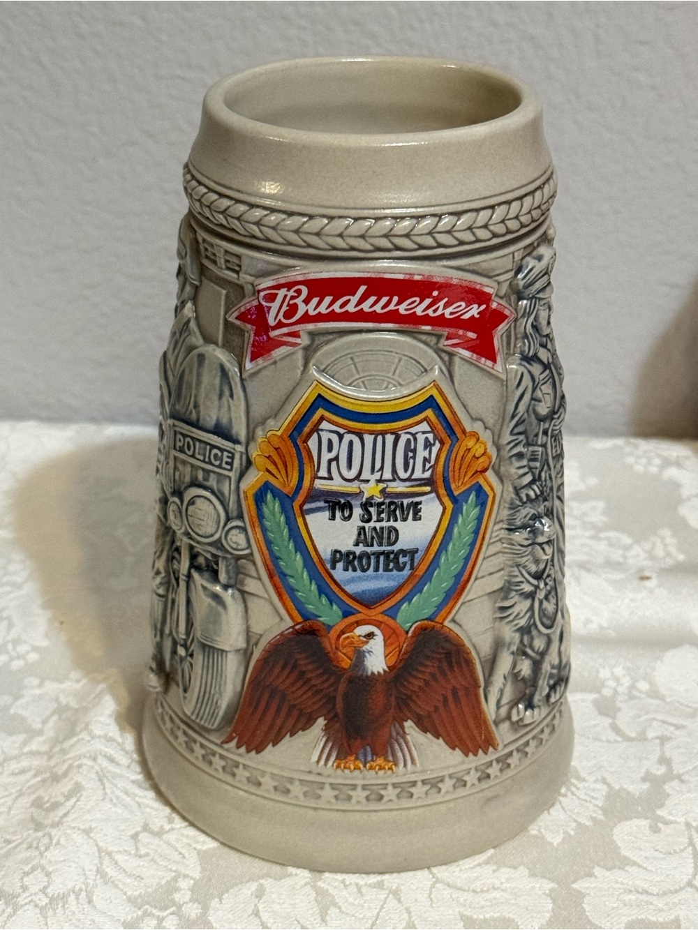 Budweiser Police Stein Mug 2002 Vintage Collectible Law Enforcement